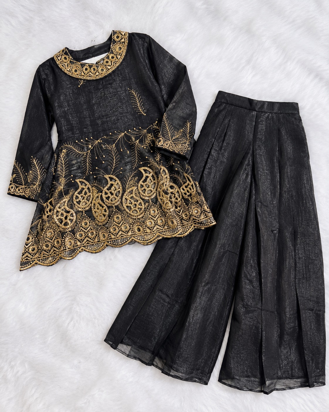 WhatsApp Image 2026-09-18 at 10.51.44 AM (2) Black & Gold Embroidered Anarkali Suit - Image 1