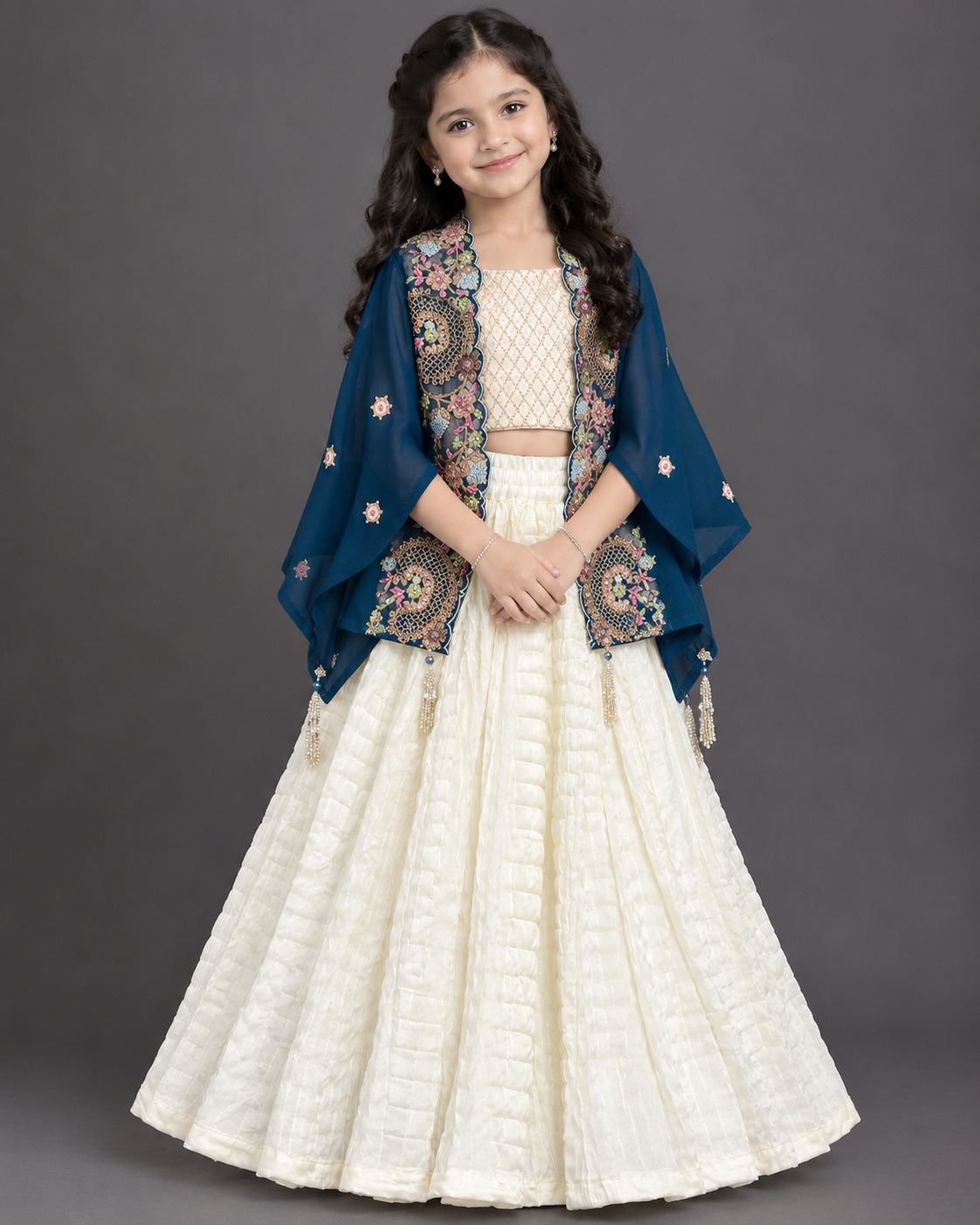 WhatsApp Image 2026-09-18 at 10.51.44 AM (7) Girls Designer Indo-Western Lehenga - Image 1